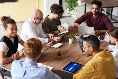 Employees at office