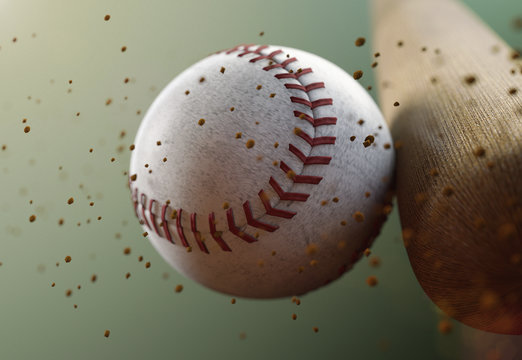 Image of Bat Hitting Baseball