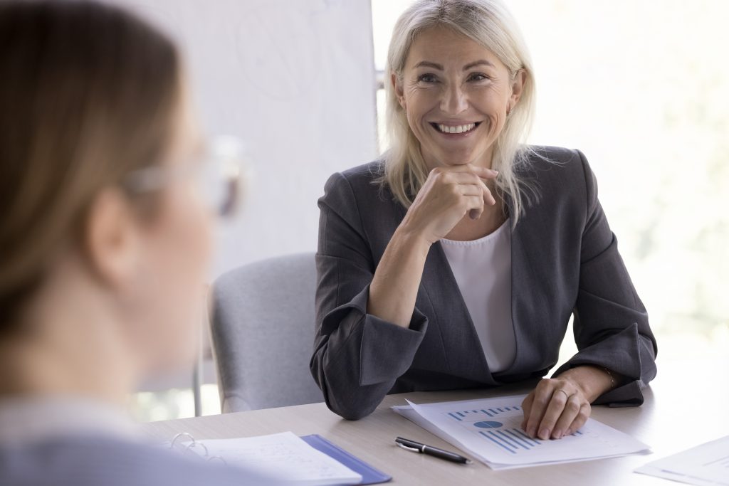 Businesswoman smiling